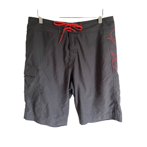 Columbia Omni-Shield Gray Board Shorts W32 x 11 Inseam Orange Logo - Picture 1 of 6